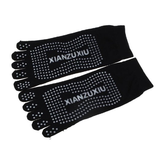 Doinshop 5-Toe Exercise Yoga Gym Non Slip Massage Toe Socks With Full Grip