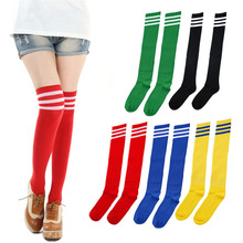 Fashion Women High Sock 1 Pair THIGH HIGH SOCKS Over Knee Girls Womens Socks Stripe Thigh Cheerleader Anne