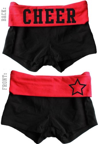 Juniors Fold Over Cheer Cotton Spandex Shorts Many Colors