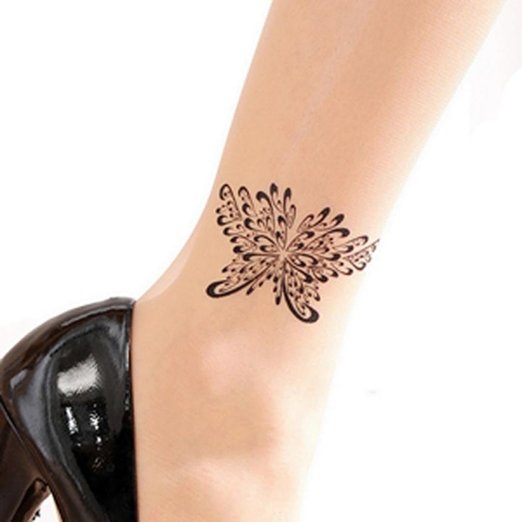 SACAS Sexy Butterfly Print Tattoo Sheer Pantyhose Tights one size XS ~ M