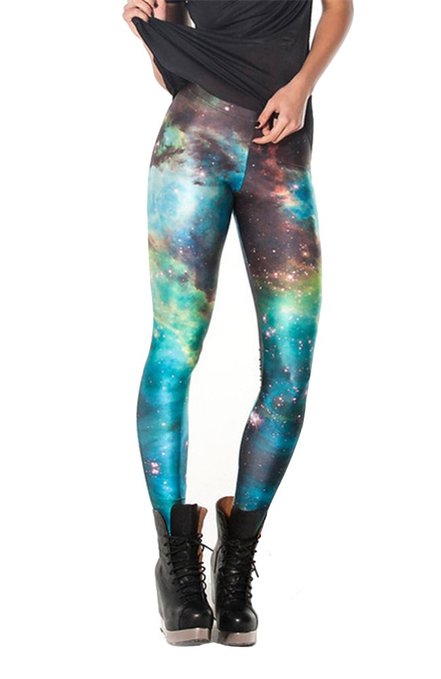 Women's Designed Digital Print Galaxy Pattern Sexy Stretch Leggings